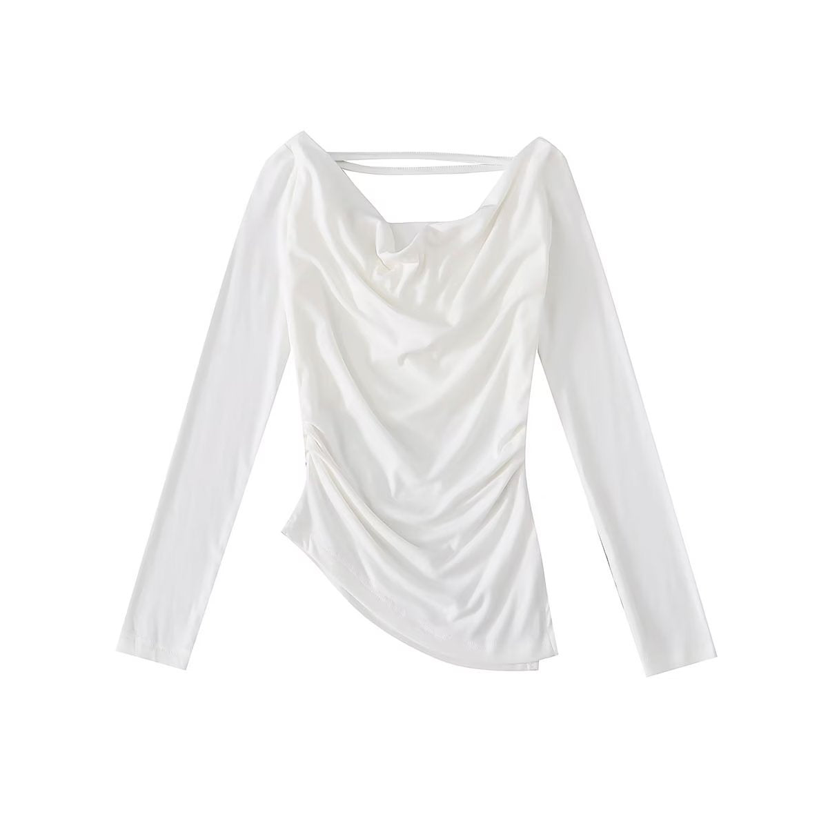 Dame Elegant asymmetrisk top med raffineret draperingsdetalje Stilla