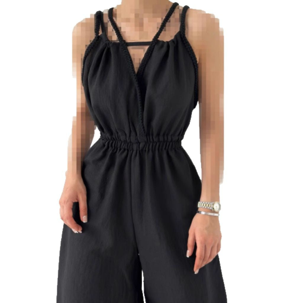 Dame afslappet jumpsuit med justerbare stropper og elastisk talje Stiila