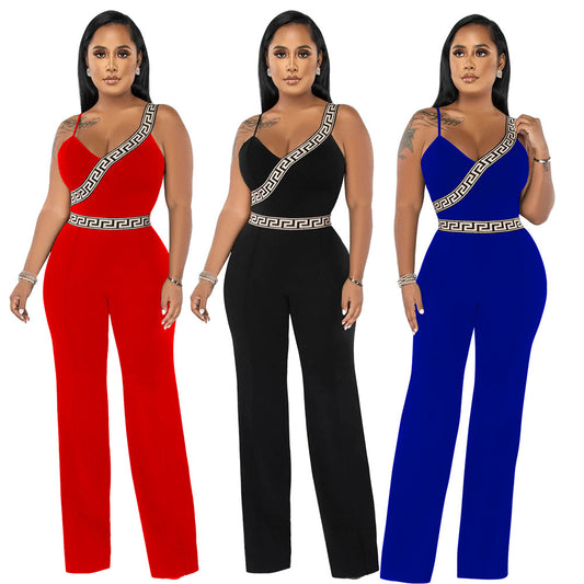 Dame elegant jumpsuit med glamourøst design og justerbar strop Stilla