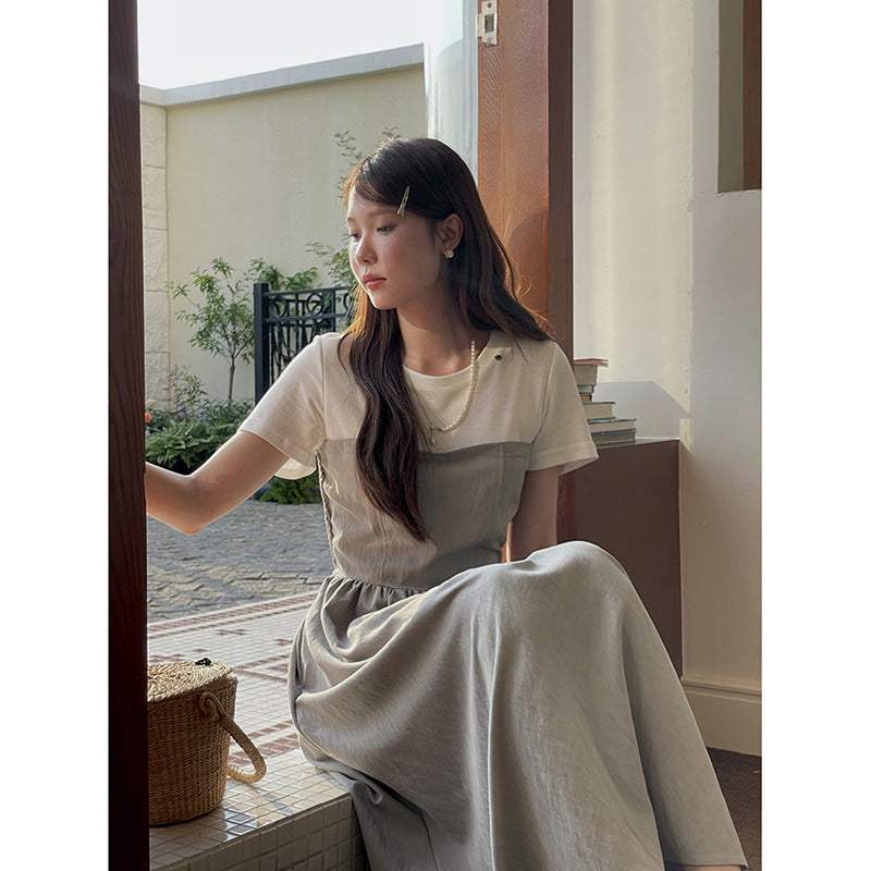 Dame afslappet maxikjole med stropper og drapering Stilla