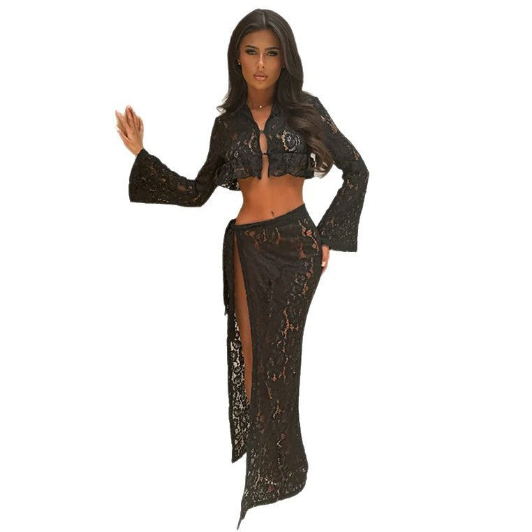 Dame Elegant Hæklet To-delt Sæt Stilla