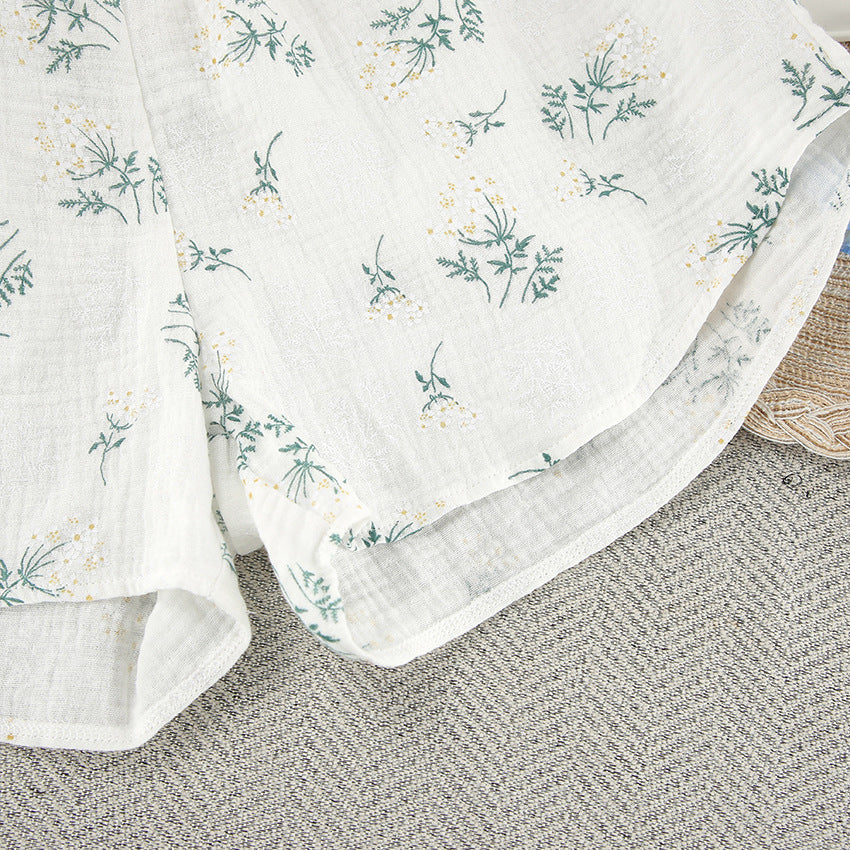 Dame afslappet bluse- og shorts-sæt med flæsedetaljer Stilla