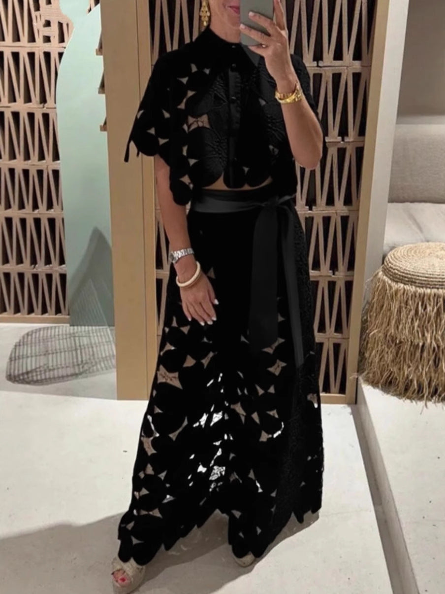 Dame elegante bluser og brede bukser Stilla