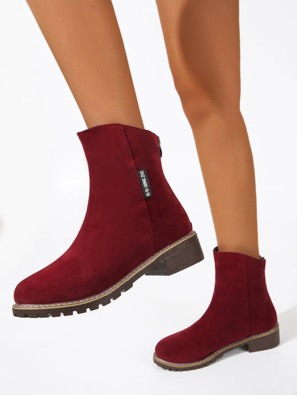 Dame Mode Ankelstøvler i Nubuck med Lynlås Stilla