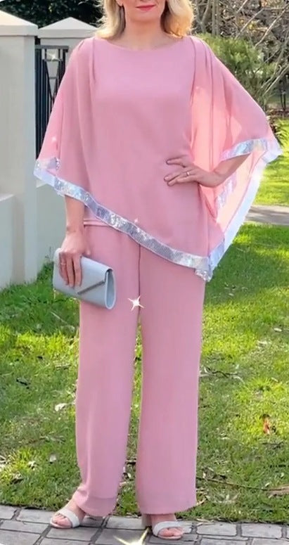 Dame Elegant Chiffon To-delt Sæt Stilla