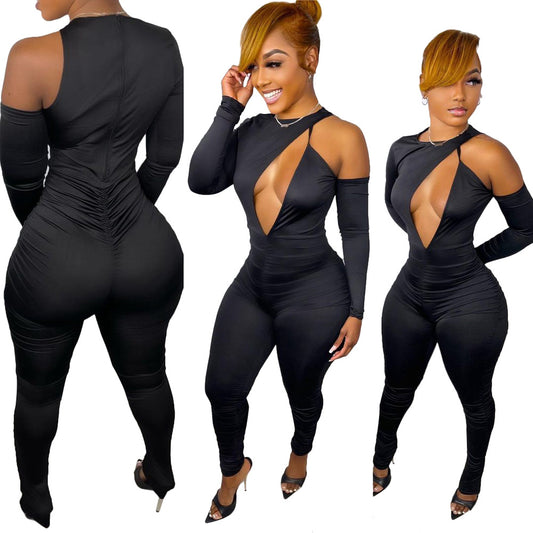 Dame Elegant Jumpsuit med iøjnefaldende Cut-Out-detaljer og luksuriøs bælte Stilla