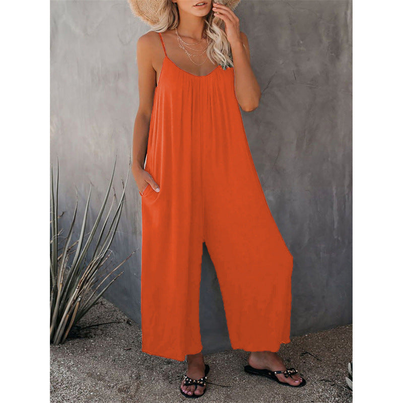 Dame let ærmeløs jumpsuit med lommer Stilla