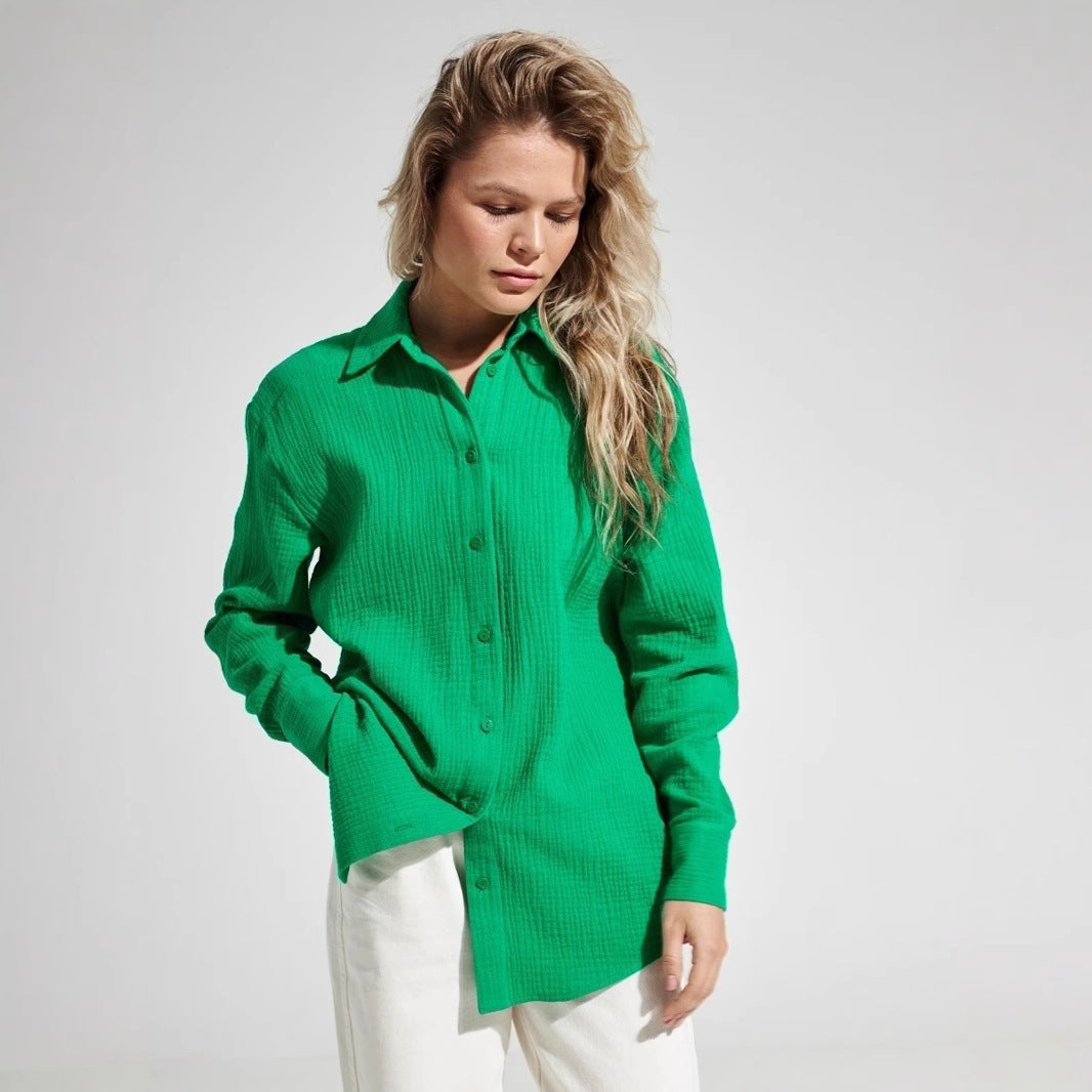 Dame afslappet skjorte bluse i åndbart materiale Stilla