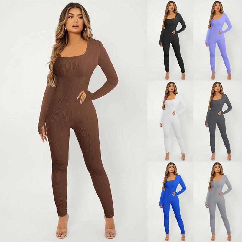 Dame jumpsuit med lange ærmer og struktureret design Stilla