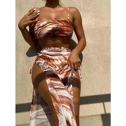 Dame Chic Abstrakt Print To-Delt Badetøj Sæt Stilla