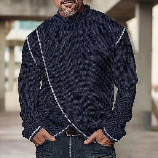 Herrer Ståkrave Pullover med kontrasterende kanter Stilla