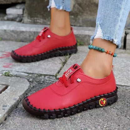 Dame behagelige Håndlavede Læder-Sneakers med elastiske indlæg Stilla