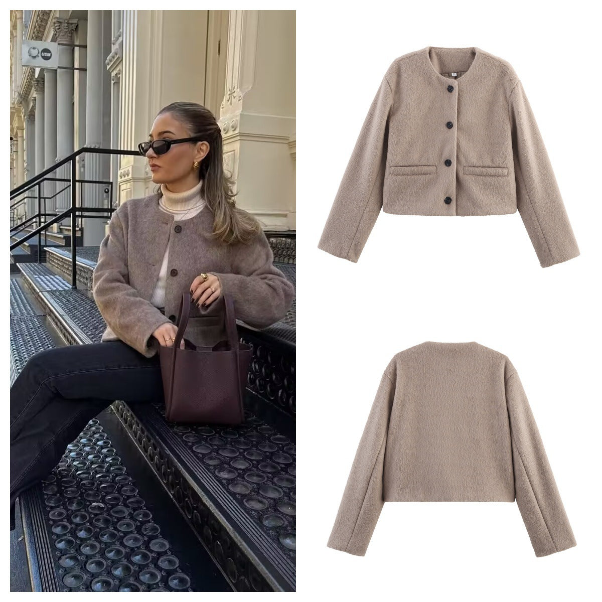 Dame afslappet kort jakke Stilla