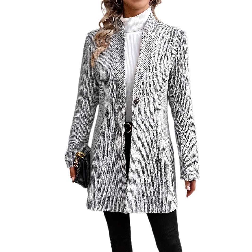 Dame afslappet blazer med struktureret vævemønster Stilla