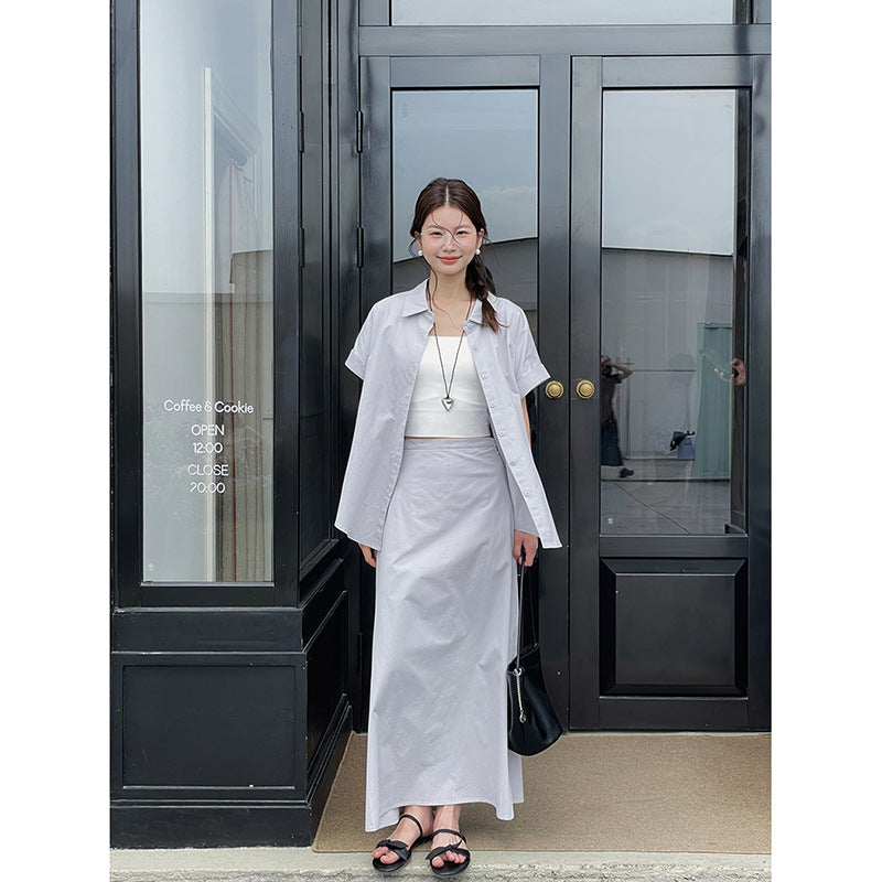 Dame afslappet ensemble af crop-top og maxi-nederdel Stilla