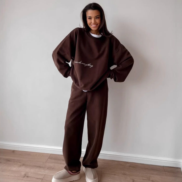 Dame afslappet oversized sweatshirt og behagelige joggingbukser Stilla
