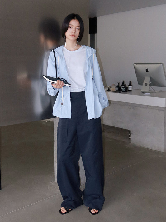 Dame afslappet bluse med hætte og løs pasform Stilla