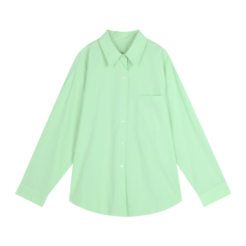 Dame afslappet oversized skjorte med fin struktur og brystlomme Stilla