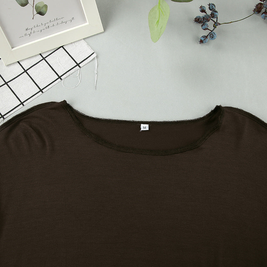 Dame afslappet pyjamas-sæt med elegant rund halsudskæring og høj talje Stilla