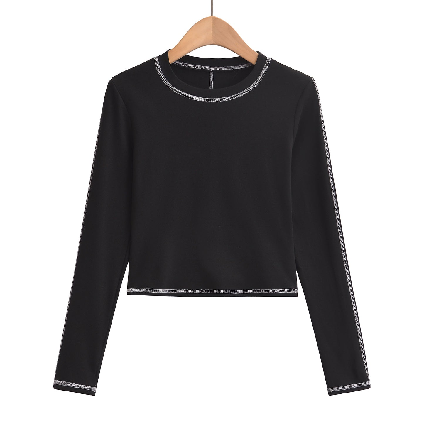 Dame afslappet langærmet shirt med raffinerede kontrastsyninger og behageligt bærekomfort Stilla