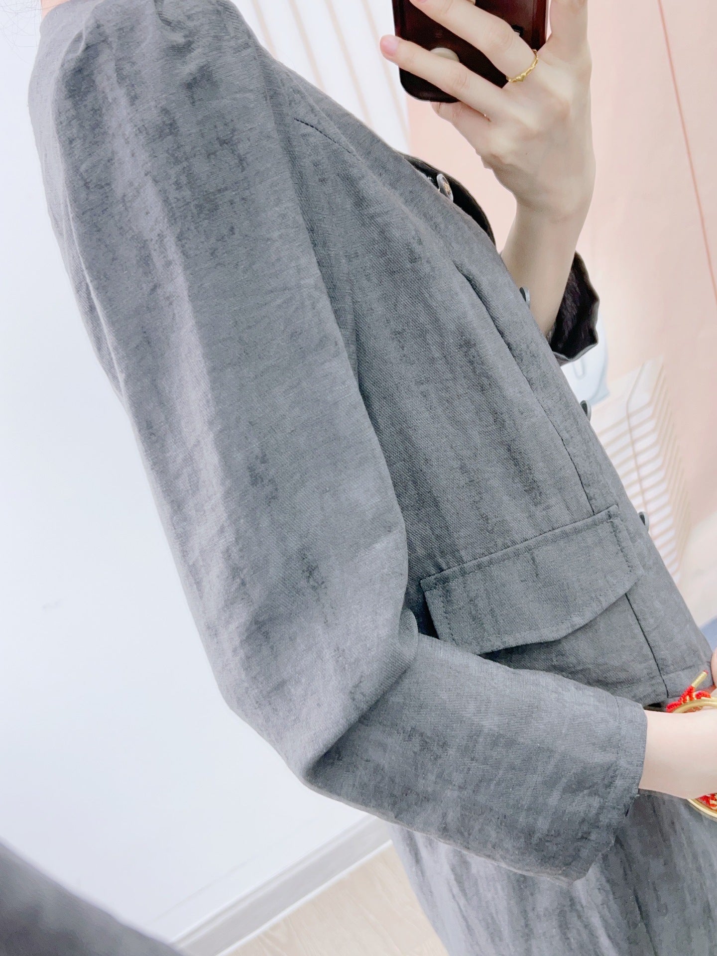 Dame elegant blazer-bukser-sæt med høj talje og struktureret design Stilla