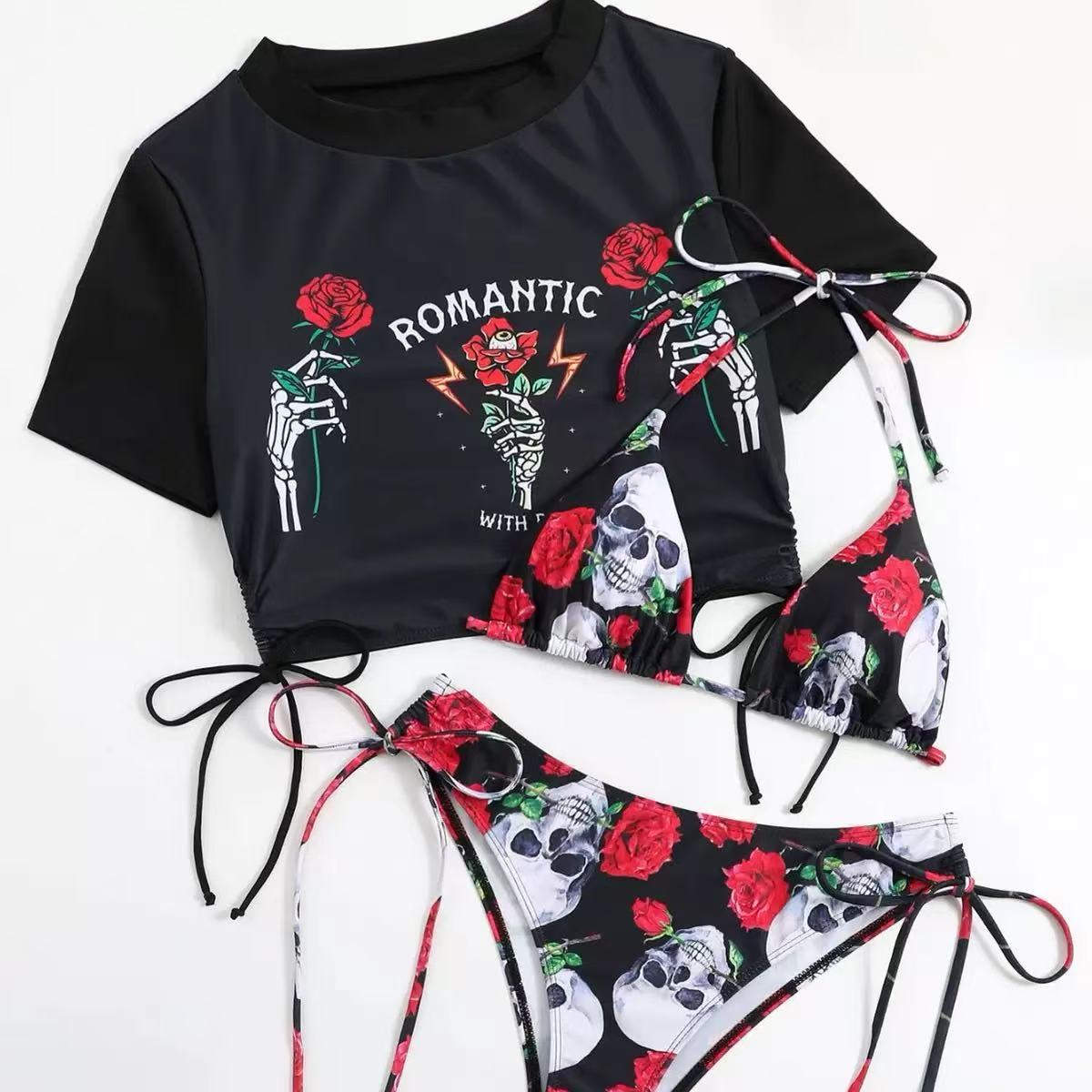 Dame Crop-Top og Bikini-Bukser Sæt med iøjnefaldende Design Stilla