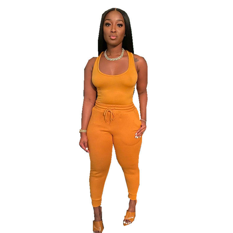 Dame Sporty Jumpsuit med dyb rund halsudskæring og elastisk talje Stilla