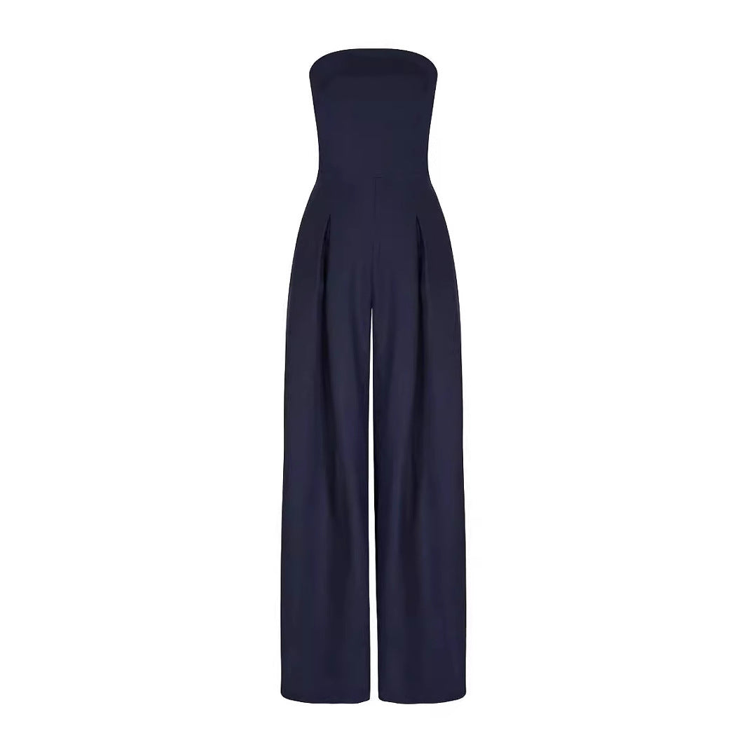 Dame jumpsuit med bredt ben Stilla