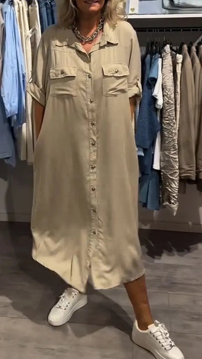 Dame Jeans-Skjorte Kjole med praktiske lommer og moderigtig snit Stilla