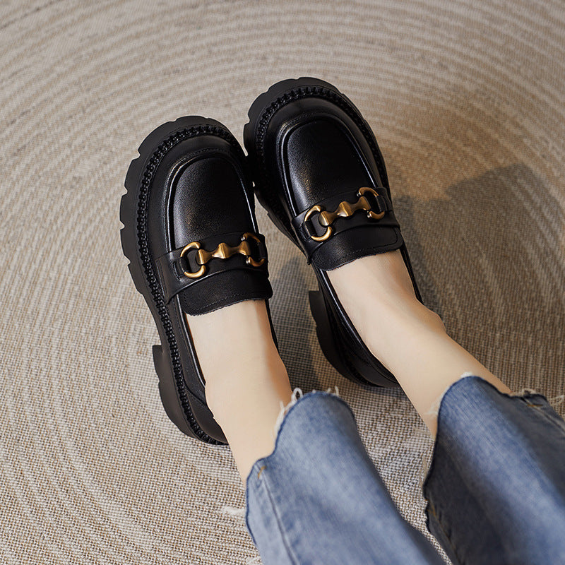 Dame Chunky Platform Sko med dekorative accenter Stilla