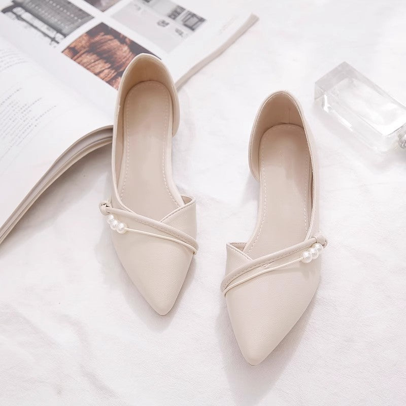 Dame elegante Ballerinas med moderne perlepynt Stilla