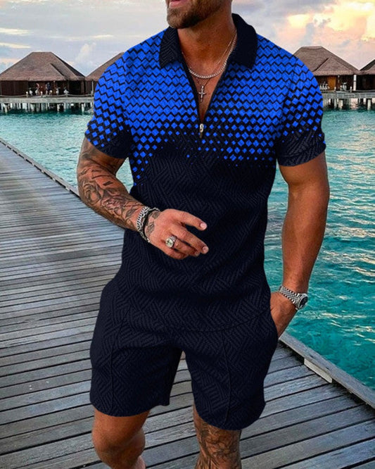 Herren Casual Struktureret Polo Jumpsuit Stilla