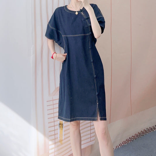 Dame Denim Kjole med afslappet snit og praktiske knapdetaljer Stilla