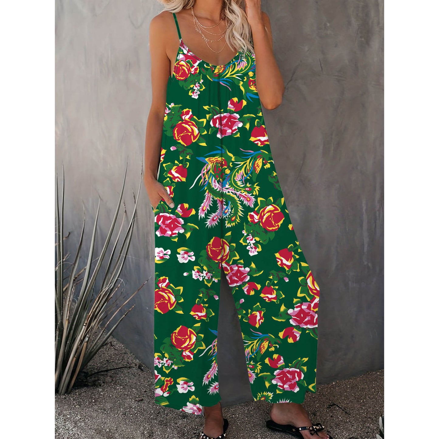 Dame Luftig Jumpsuit med floralsk mønster og afslappet snit Stilla