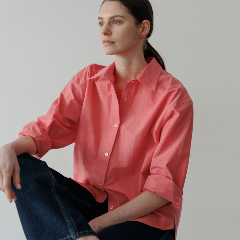 Dame afslappet oversized skjorte med elegant snit og stilfulde detaljer Stilla