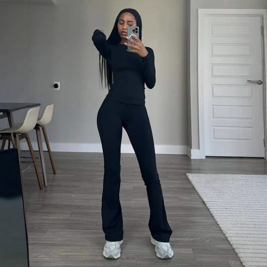 Dame sporty bodysuit med lange ærmer og udvidede bukseben Stilla