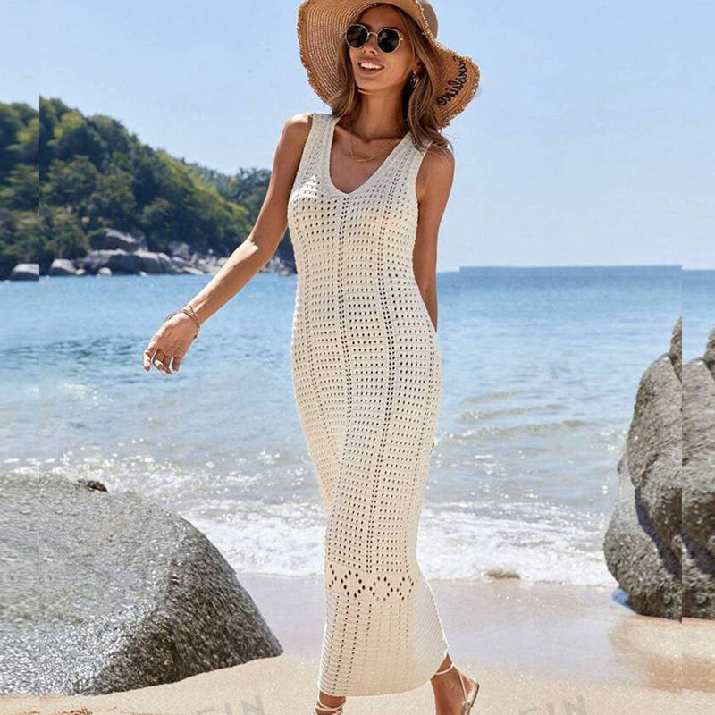 Dame Elegant Hæklet Strandkjole Stilla