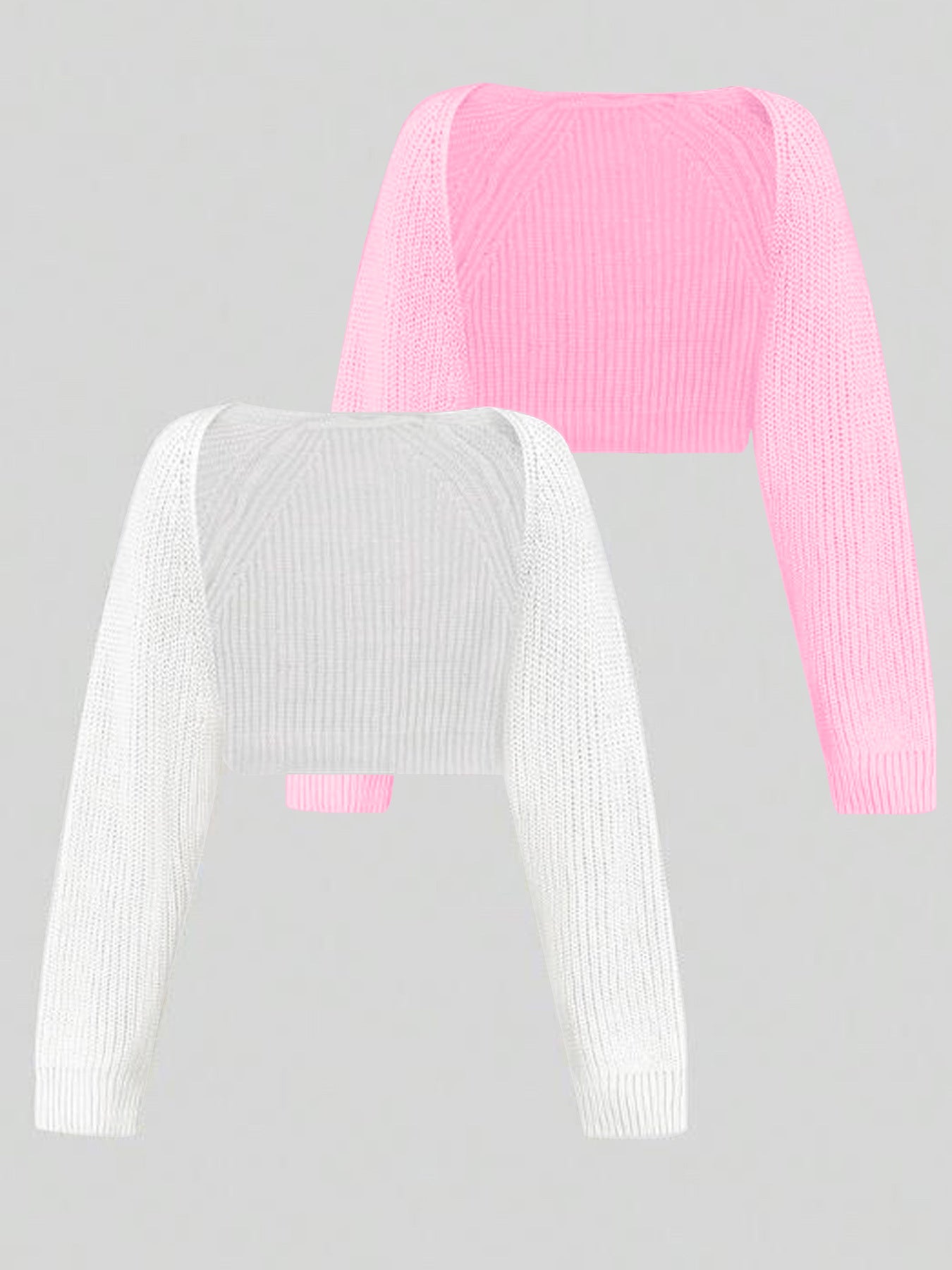 Dame cropped strikoverdel med dropped shoulders og fint ribmønster Stilla