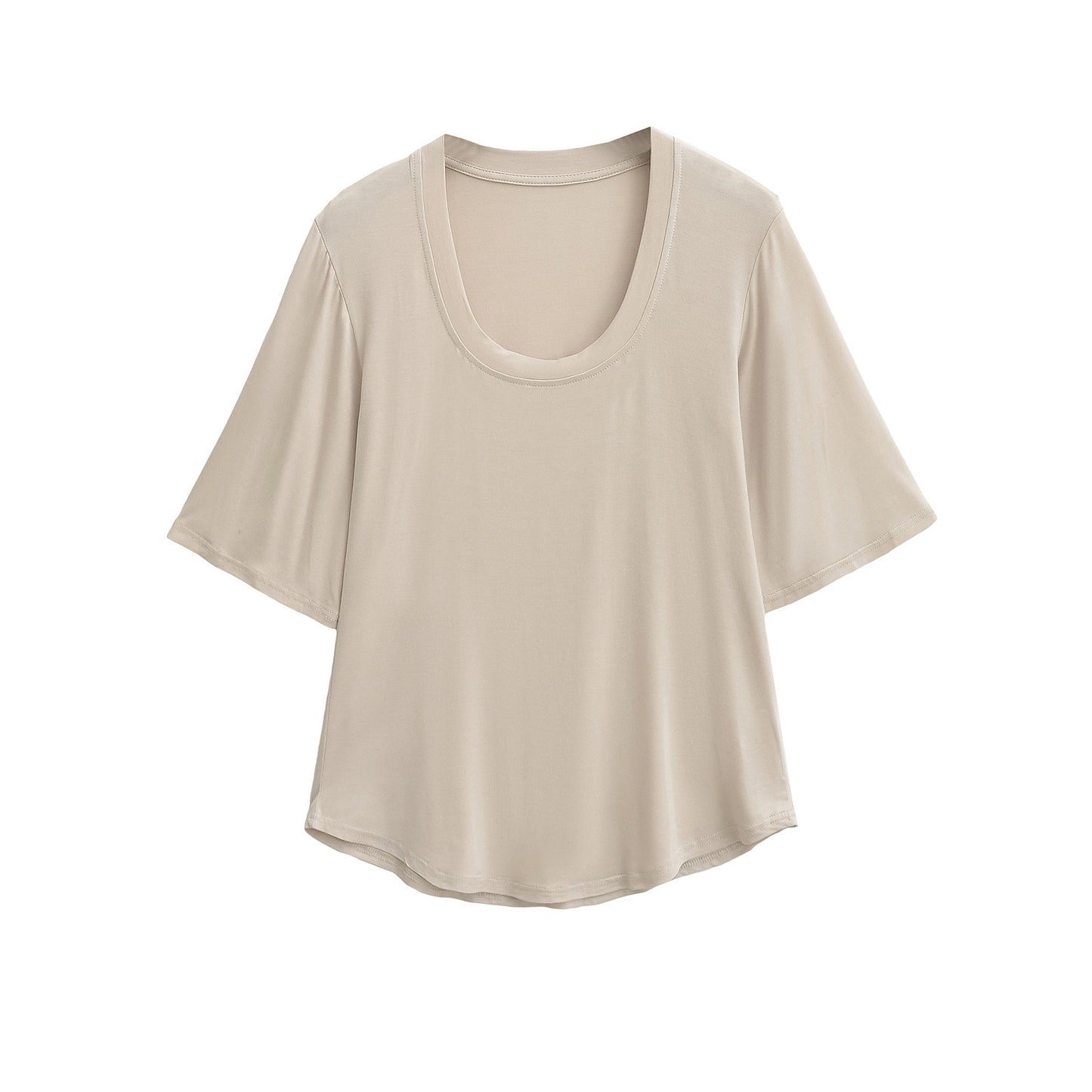 Dame afslappet oversized T-shirt med bred rund halsudskæring og åndbart materiale Stilla