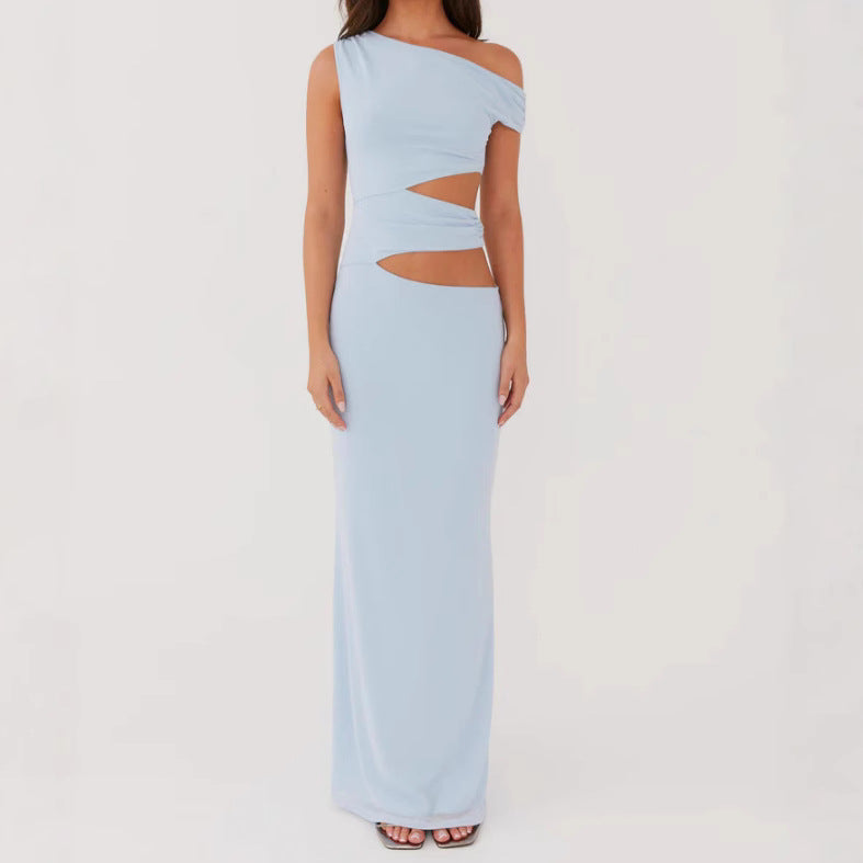 Dame Cut-Out Maxikjole med asymmetrisk design og smal split Stilla