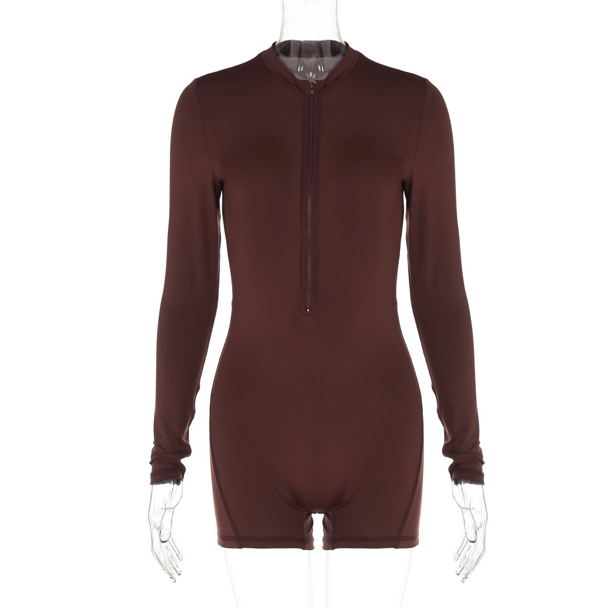 Dame Elegant en-delt badedragt med lange ærmer og lynlås Stilla