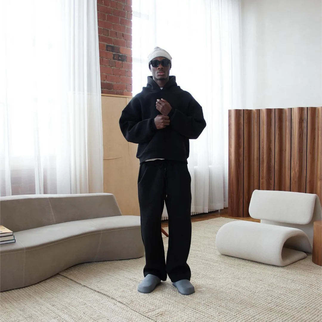 Herre Oversized Hoodie-sæt med moderne design og komfortabel pasform Stilla