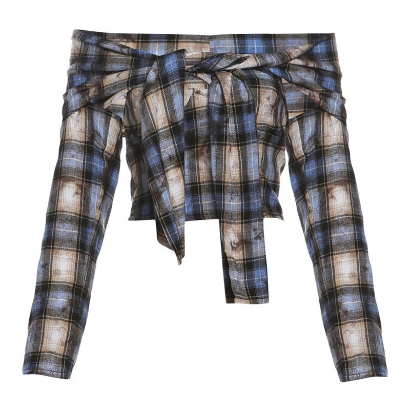 Dame Cropped top med moderne tern og innovativt bånddesign Stilla