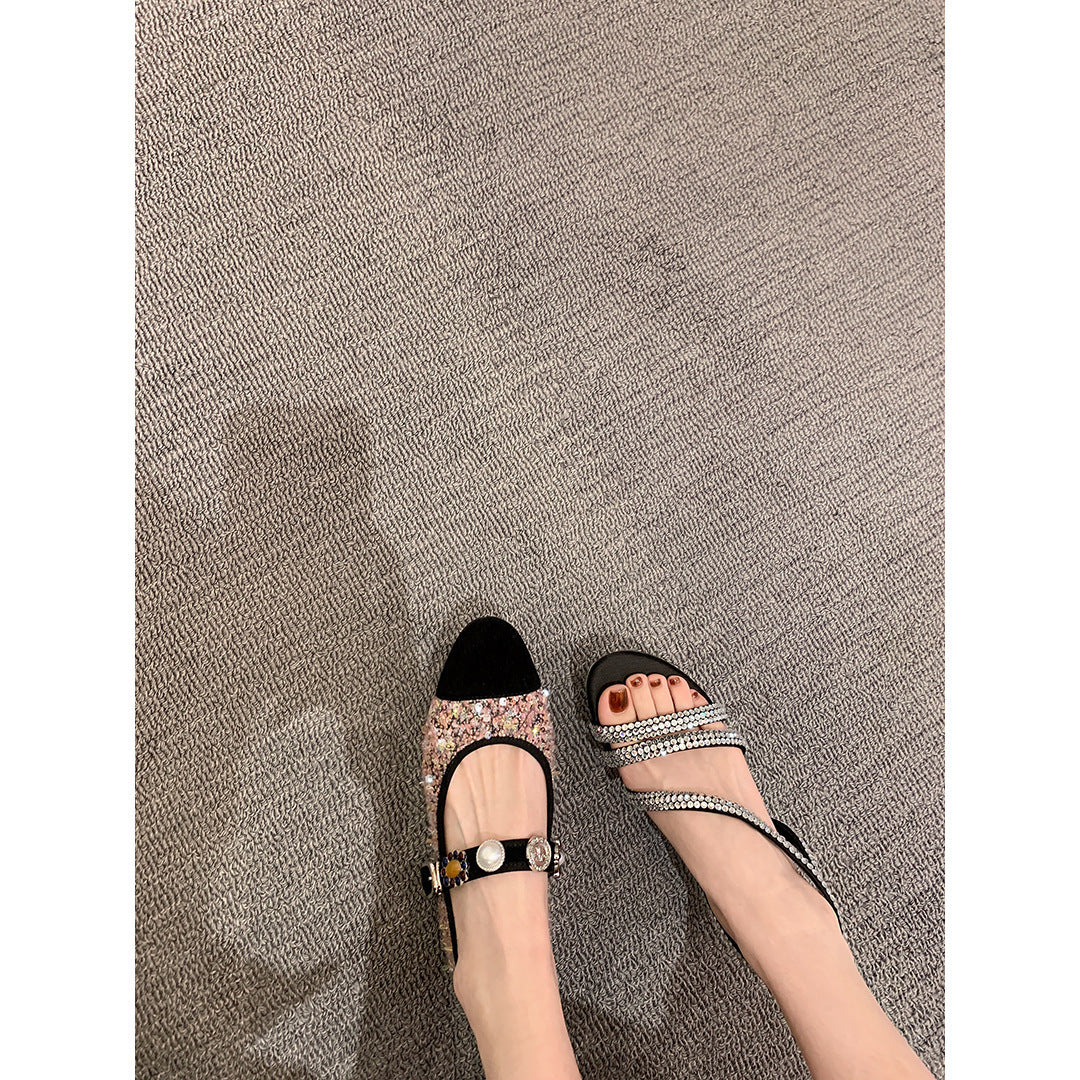 Dame dekorativ spænde spidse ballerinaer Stilla