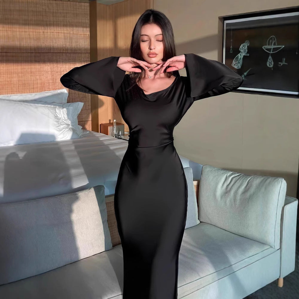 Dame Elegant aften kjole med brede ærmer Stilla