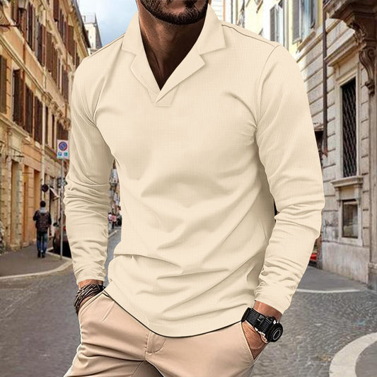 Herrer langærmede polo skjorter med struktureret design Stilla