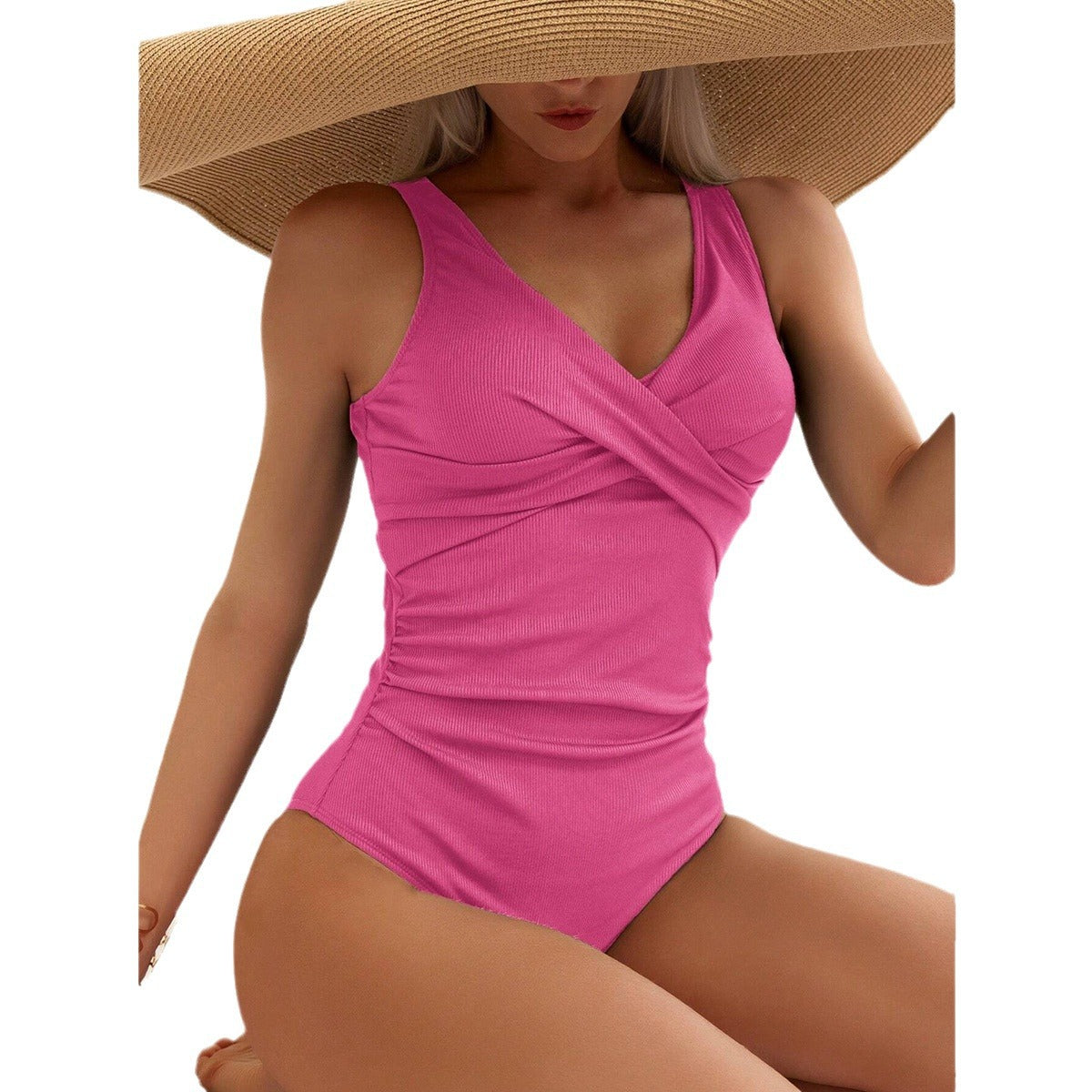 Dame elegant badedragt med trendy rynkeelementer Stilla