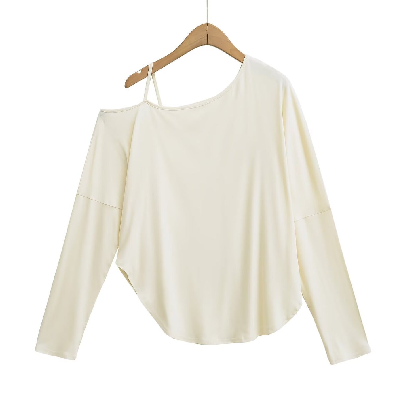 Dame afslappet Off-Shoulder langærmet skjorte med mode detaljer og raffineret snit Stilla