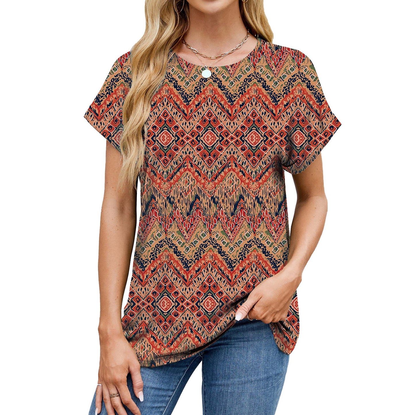 Stilla | Casual Rund Hals Loose Kort Ærme T-Shirt