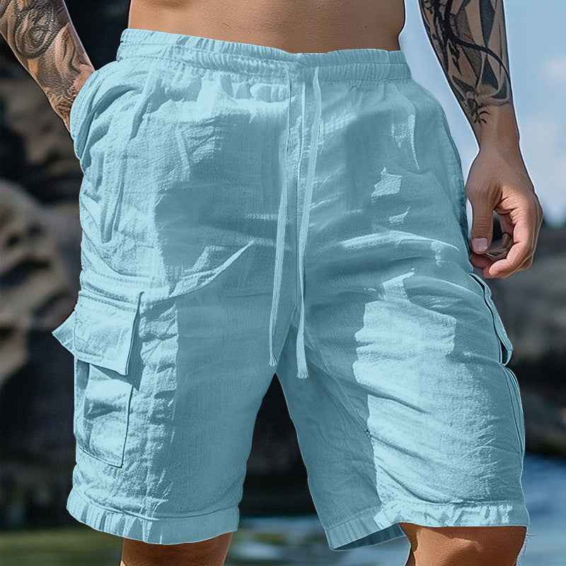 Herrer Cargo-Shorts med elastisk talje og alsidige lommer Stilla